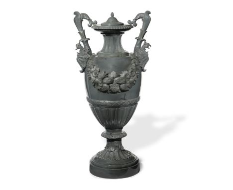 A large Neo-classical Kalgan jasper palace vaseImperial Lapidary Factory, Ekaterinburg, second half of 19th centuryin two-par