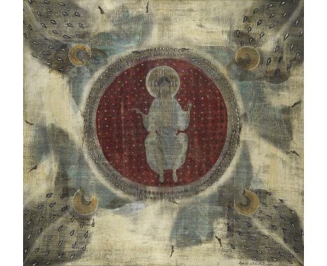 Merab  Abramishvili (Georgian, 1957-2006) AscensionAscension signed in Georgian (lower right); further signed, titled and dat