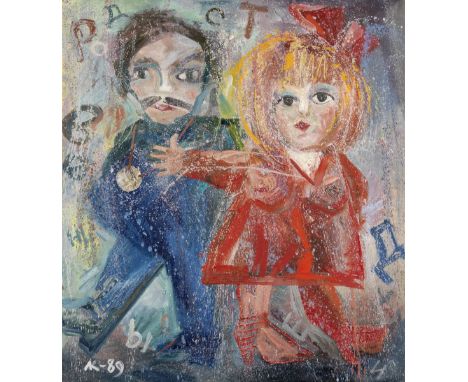 Lev Kropivnitsky (Russian, 1922-1995)Kindred Spirits II signed with Cyrillic initials and dated 'LK-89' (lower left); further