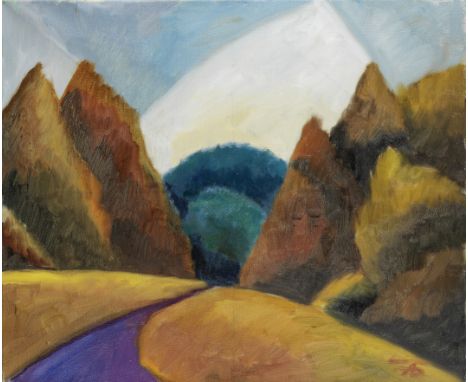 Alexander Baturin (Russian, 1914-2003)A road in Mikhailovskoe signed with Cyrillic monogram (lower right); further inscribed,