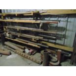 LOT OF RAW STEEL, assorted (on two racks & floor) (in dock area only) (Machine shop area, inside