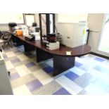 4-SECTION CONFERENCE ROOM TABLE, 18'L. x 4'W., w/ (4) chairs (Main office)