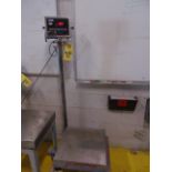 SCALE, CARDINAL MDL. 205, 100 x 0.05 lb. cap., 18" x 18", on portable stand, S/N E20702-0057 (