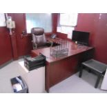 LOT CONTENTS OF (2) OFFICES: L-shaped desk, (3) book cases, (10) filing cabinets, (10) chairs, 3'