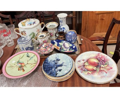 A Royal Worcester Evesham large covered tureen; decorative vases; plates; other china 