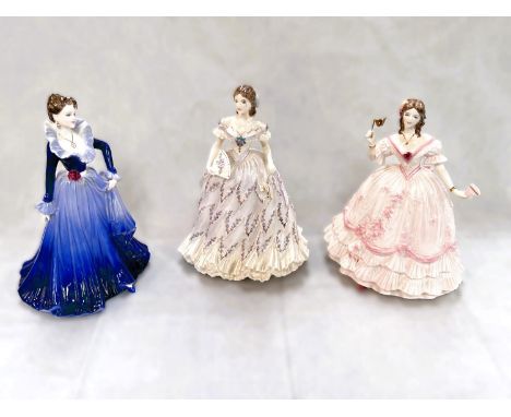 Two limited edition Worcester ladies:- The Last Waltz and The Masquerade Begins; a Coalport Lady of Fashion Anne 1997 