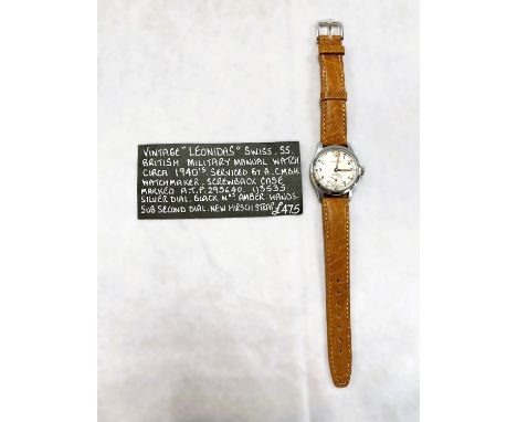 A Leonidas British Military Manual Watch marked ATP 295640 113535. 