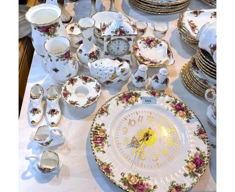 A selection of Royal Albert Old Country Roses clocks, trinket-ware etc. (approx. 20 pieces). 