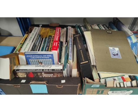 A collection of Wisdon and other cricketing books including slip case limited Edition book Summer's Crown on Worcester cricke