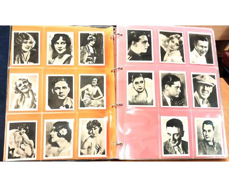 An album of cigarette and other cards relating to 20th century film stars:&nbsp; Talkie Stars; Scerries cigarettes, Bow Bells