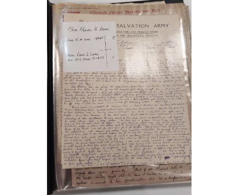 WWI letters from Church Army Recreation Hut and similar, 5 examples and other ephemera 