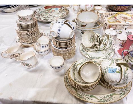 A Royal Worcester "Collingwood" part tea service and soup set, approx. 24 pieces; a 'Duchesse' part tea set etc 