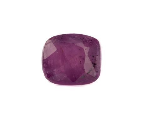 **CERTIFICATED UNMOUNTED RUBY,cushion mixed cut, weighing 2.32 carats, with accompanying GJSPC report number CSN035513