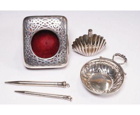 Victorian Scottish silver pocket watch frame by Hamilton &amp; Inches (hallmarked Edinburgh 1883), together with a 20th Centu