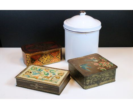 Group of mid 20th century vintage advertising tins to include Oxo, Players, Golden Virginia and Macfarlane Lang &amp; Co etc 