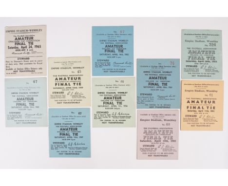 Football Memorabilia - 10 1950s / 1960s FA Amateur Cup Final tickets to include 1950, 1952, 1953, 1955, 1956, 1960, 1962, 196