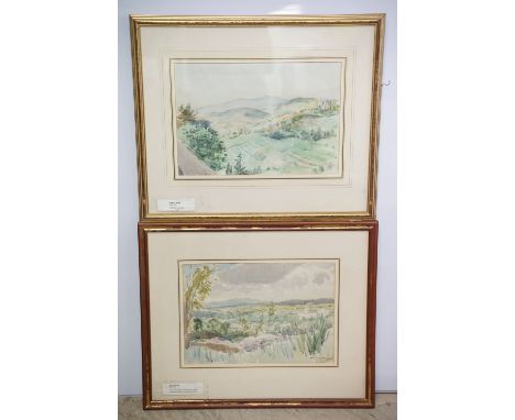 Robert Swan (British, 1888 - 1980), two: Tuscany in Spring - landscape scene, watercolour, signed lower left and dated 1964, 