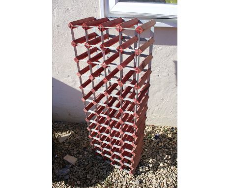 Aluminium wine rack, measures H 121cm, W42cm, D 22cm