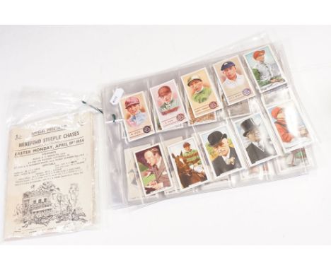 A collection of cigarette cards from various makers relating to horse racing to include Gallahers and players examples togeth