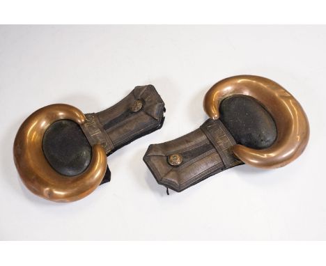 British 19th century riding shoulder epaulettes with Medical Staff button detail, marked left and right to back, H 17.5, W 12