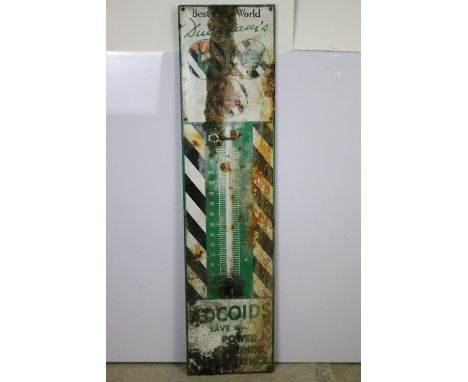 Mid 20th century vintage advertising thermometer sign 'Best in World Duckham's' Adcoids oil, H 116cm, W 28cm, D 2cm