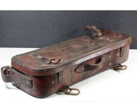 WWII Vickers machine gun leather ammunition case, makers mark F Ltd 1940 with broad arrow 20 stamp
