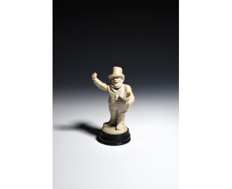 The Norwich Cryer a Martin Brothers stoneware figure by Robert Wallace Martin, dated 1900, modelled standing one arm raised t