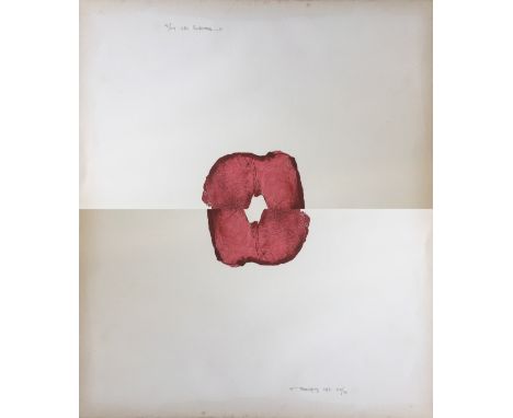 •LOUIS LE BROCQUY, HRHA (1916-2012) RED HANDPRINT Lithograph, 1971, signed, numbered 60/70 and dated 1971, clip frame Sheet 4