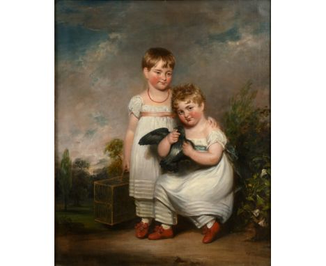 CIRCLE OF RAMSAY RICHARD REINAGLE, R.A. (1775-1862) PORTRAIT OF TWO CHILDREN Each depicted full length, wearing white dresses