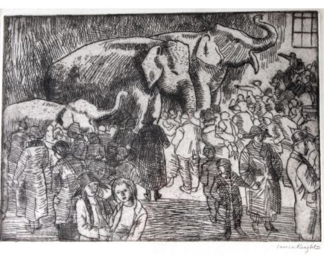 •DAME LAURA KNIGHT, RA, RWS (1877-1970) `SALT` AND `SAUCY`, ISLINGTON HALL Etching, from an edition of 55, signed in pencil 1