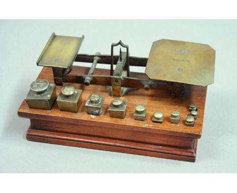SET OF WATERLOW & SONS POSTAL SCALES stamped 'Waterlow & Sons - Manufacturers - London', complete with a set of ten graduated