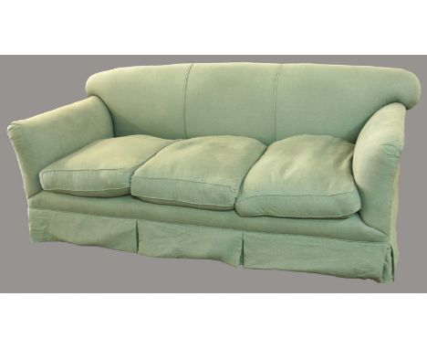 HOWARD AND SON SOFA, stamped 687 3488, Howard & Son, Berners Street to one leg, in mid grey upholstery, height 87cm, width 20