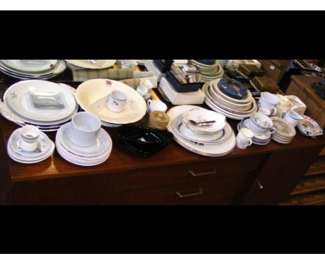 A collection of liner memorabilia, mostly ceramic 