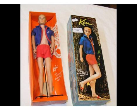 A boxed Barbie's boyfriend Ken doll by Mattel with lifelike bendable legs  