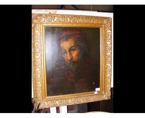 A 19th century portrait of gentleman in decorative gilt frame - 48cm x 40cm CONDITION REPORT.