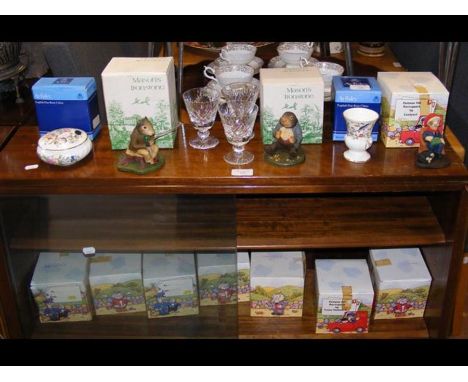 A collection of ceramic figures, mostly boxed, including Postman Pat