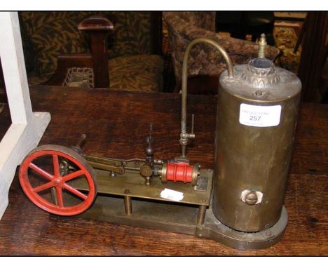 A stationary steam engine - 28cm wide x 20cm high 