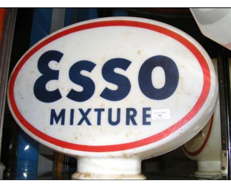 An original glass pump globe - Esso Mixture - 39cm high x 48cm wide CONDITION REPORTgood condition