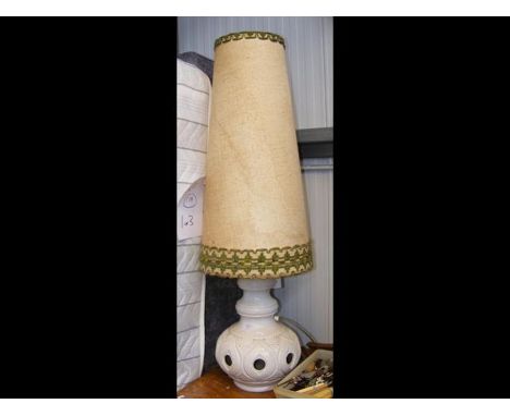A vintage West German fat lava lamp with shade - overall height 120cms