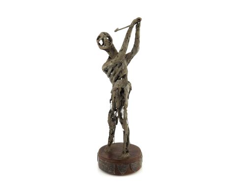 Golfing Interest, 'The Hallo Trophy', circa 1962, a golfing trophy in the form of a human skeleton golfer, winning recipient 