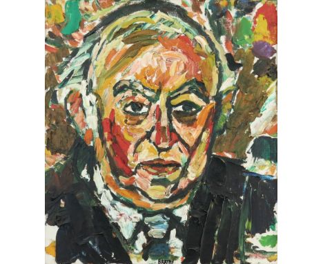 John Randall Bratby R.A. (British, 1928-1992), portrait of Robert Robinson, radio and television presenter, journalist and au