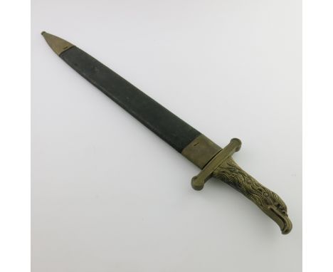 French 1771 eagles head artillery side arm sword, replica, brass decorated eagle’s head grip with R mark and plain crossguard