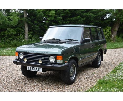 A 1993 Range Rover Vogue SE four door classic, registration number L483 AJT, Ardennes green.  This five speed Range Rover has