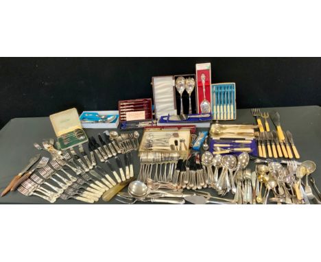 Flatware- Beaded Canteen cutlery; Kings pattern cutlery; fish knife and fork sets; others 