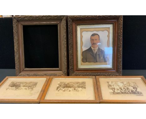 Searnmand and Sons, Chesterfield and Brighton - a set of three early black and white photographs, of farm workers, 18cm x 24c