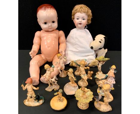 Toys &amp; Dolls - a Kammer &amp; Reinhardt, Simon Halbig bisque head socket doll, fixed eyes, open mouth, light brown blond 