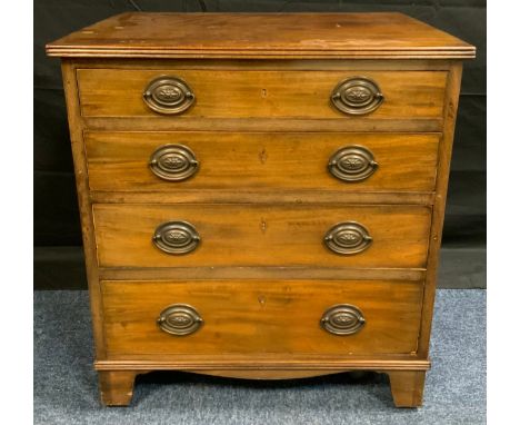 A 19th century mahogany commode chest, c.1820of four drawers, bracket feet70cm high64cm wide50cm deep 
