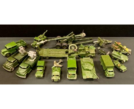 Diecast Military Vehicles - Dinky Supertoys Mighty Antar tank transporter and Centurion Tank;  Britain's Long Tom 155mm Field