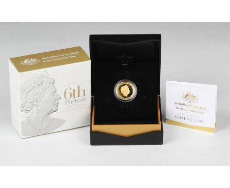 An Elizabeth II Royal Australian Mint 'A New Effigy Era' gold proof twenty-five dollars coin 2019 '6th Portrait', cased.Buyer