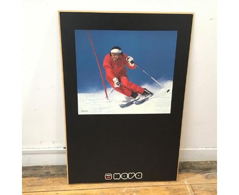 A Nava Ski Equipment print, mounted on board, signed by  Piero Gros, (88cm x 60cm)